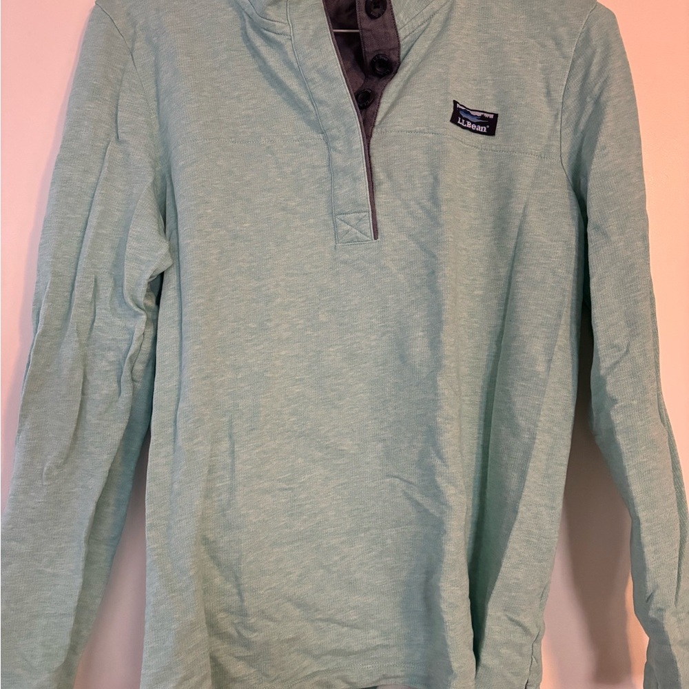 LL Bean Light Green/teal Pullover size large
